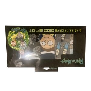 Rick and Morty 5‎ Pairs Crew Socks Gift Set Men's Shoe Size 6-12